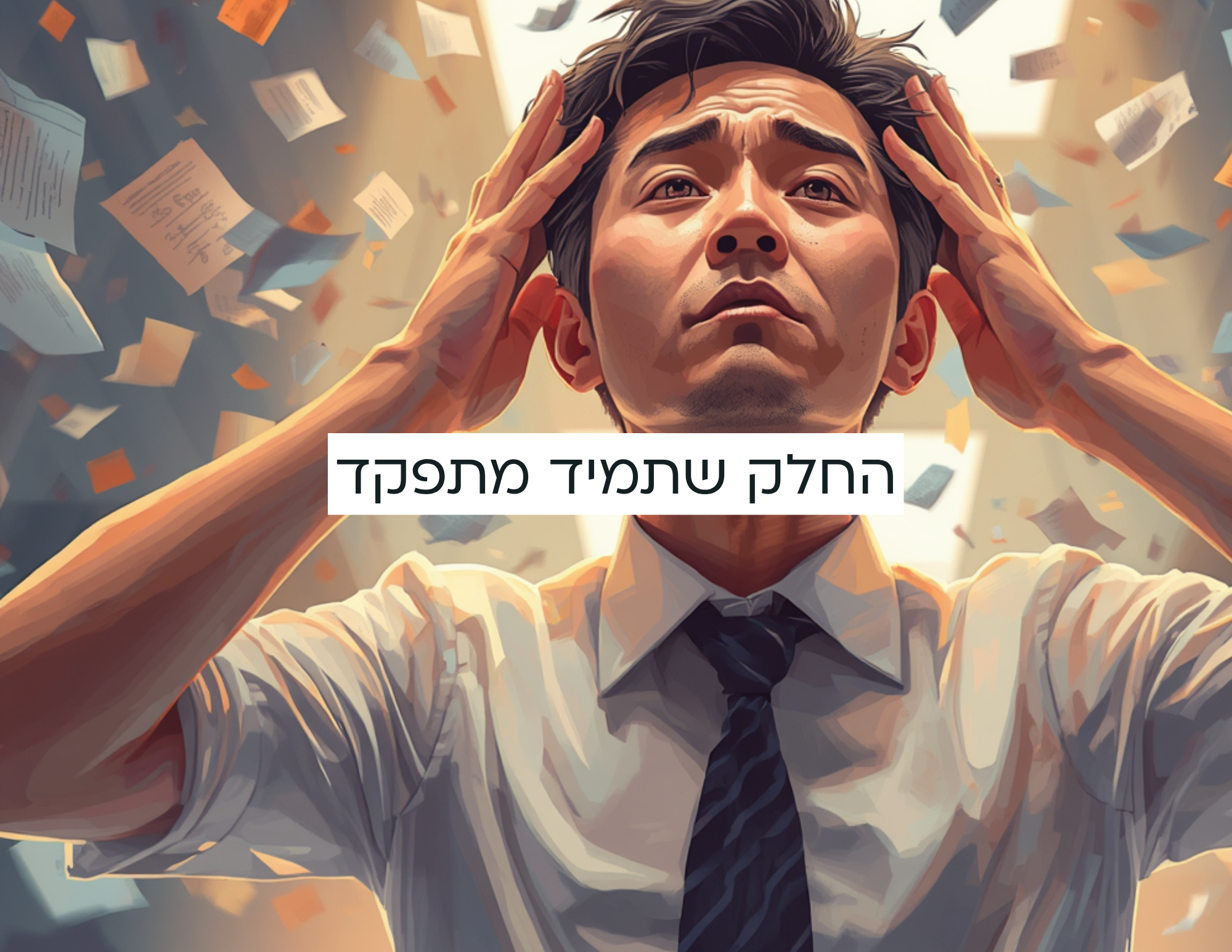 גבר בלחץ וכתוב: החלק שתמיד מתפקד