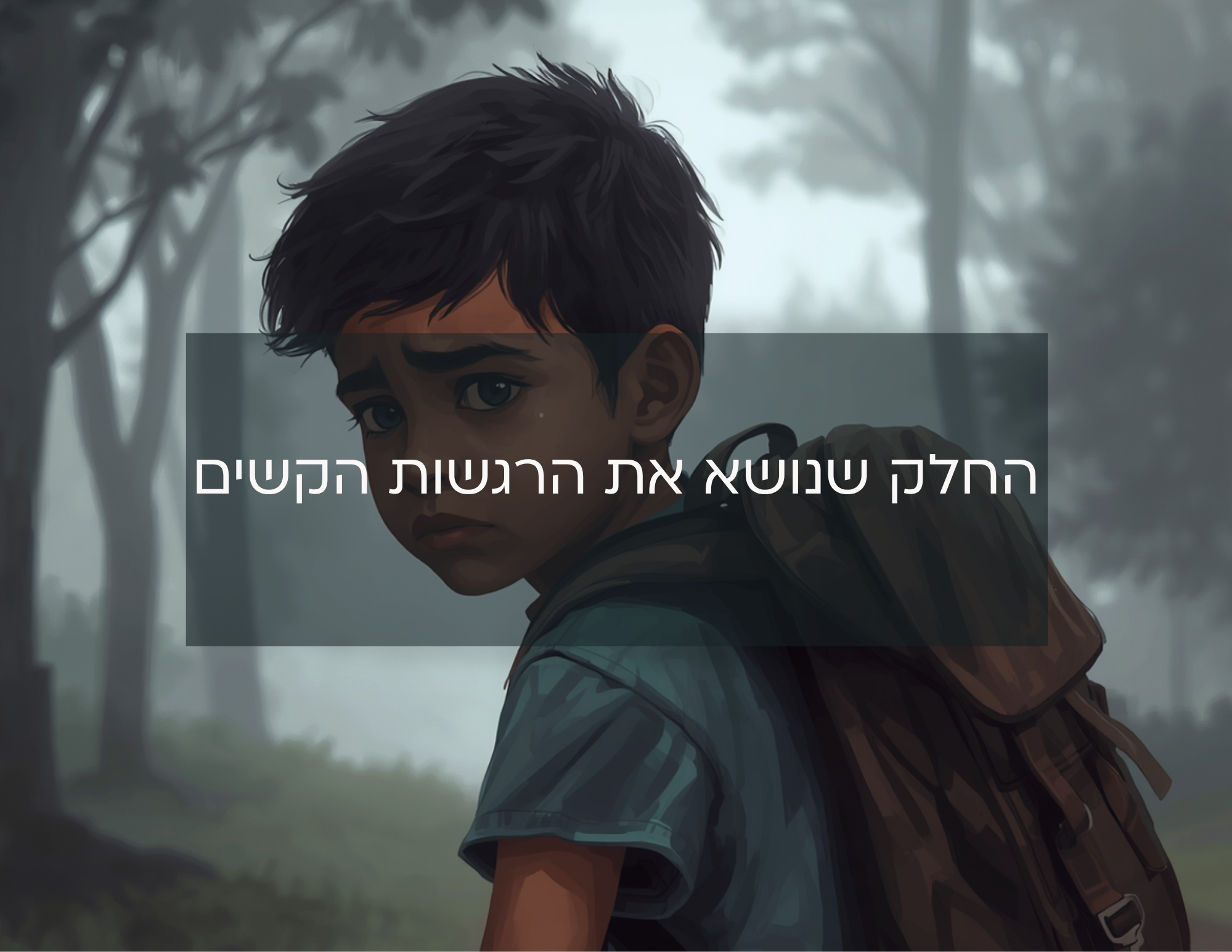 ילד עצוב עם ילקוט