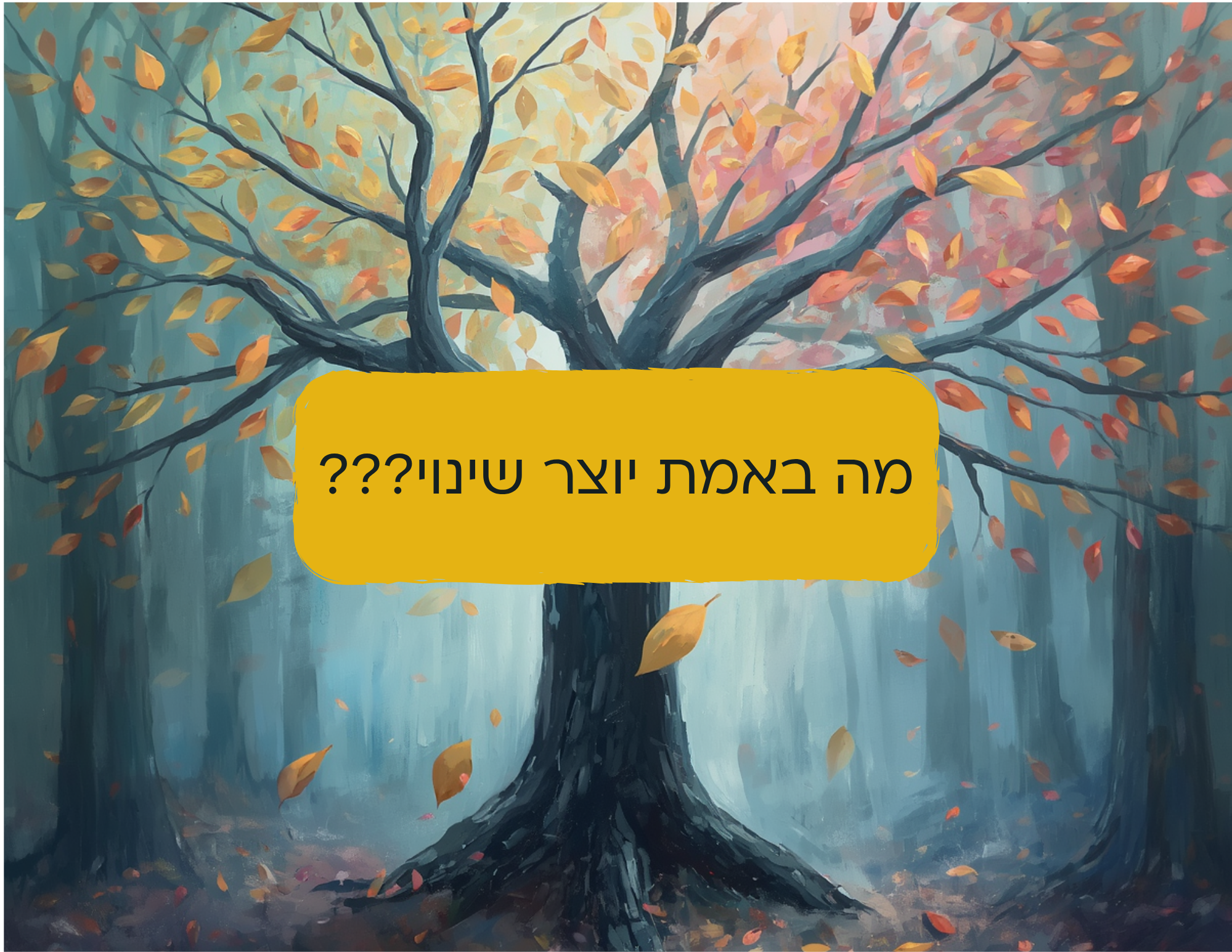 עץ בשלכת וטקסט ששואל: מה באמת יוצר שינוי